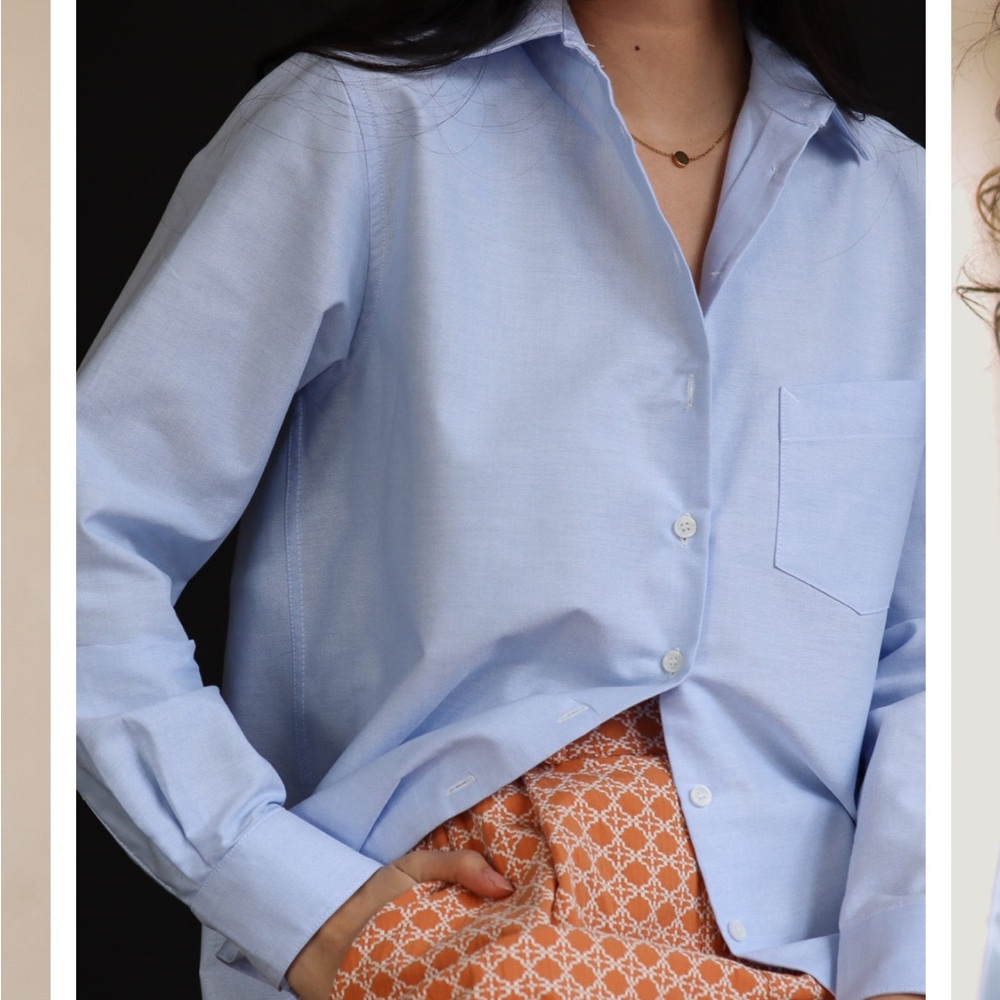 Power of my people The Tailor proper fit blue oxford shirt size small.